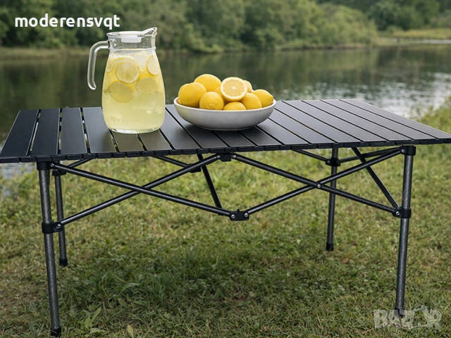 Сгъваема рибарска маса за балкони, къмпинг и тераси 118 x 55 см, снимка 4 - Други стоки за дома - 54126927