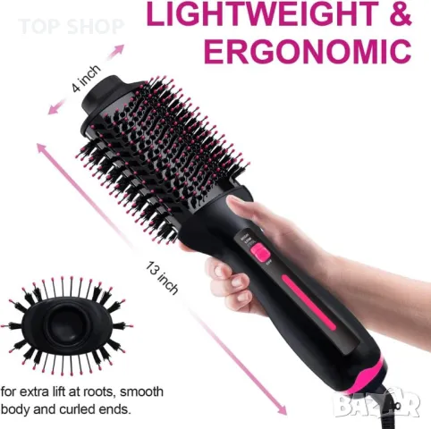 Lanboo 3 в 1  Четка сешоар с регулируема температура за оформяне на прическа, снимка 3 - Сешоари - 49566521