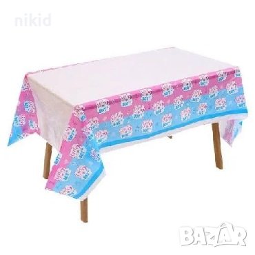 разкриване пола на бебето момиче момче Boy or Girl gender party Kız Mı Erkek найлонова покривка маса
