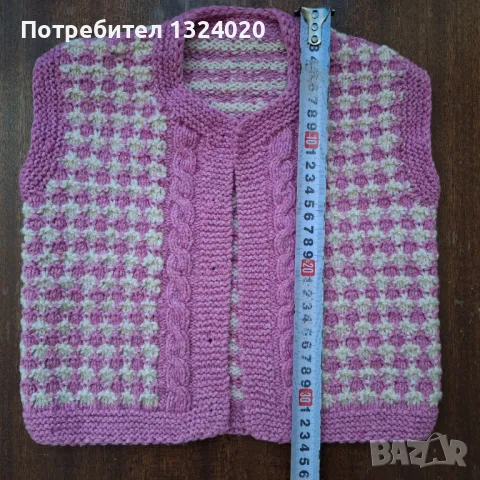 Нов вълнен ръчно плетен елек за момиче