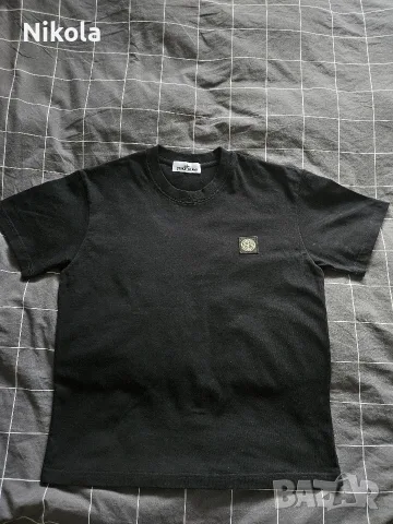 Черна Тениска Stone Island с Компас Пач (Размер M), снимка 2 - Тениски - 55826377