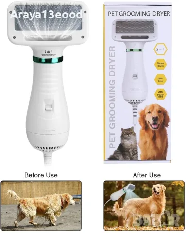 Ownpets 2-в-1 сешоар и четка за козина за кучета и котки, снимка 9 - За кучета - 55720207