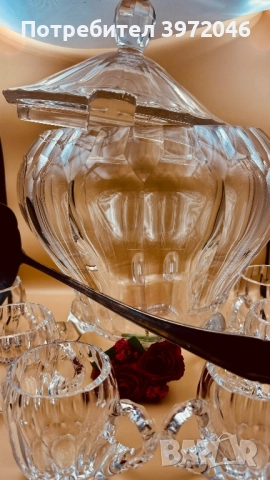 Антикварна кристална купа /1920-35 / , снимка 6 - Антикварни и старинни предмети - 51946253