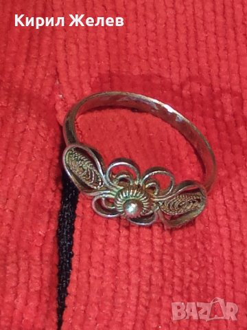 ФИЛИГРАНЕН УНИКАТ 19век ФЛОРАЛЕН СРЕБЪРЕН ПРЪСТЕН ВИСОКА ПРОБА СРЕБРО ЮВЕЛИРНА РЪЧНА ИЗРАБОТКА 18440, снимка 2 - Антикварни и старинни предмети - 33737106