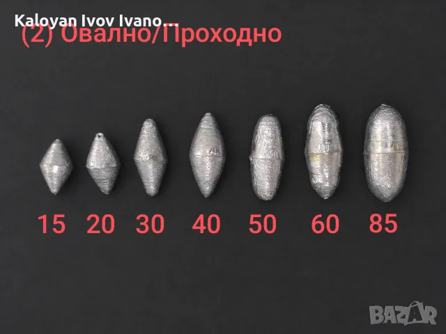 Тежести за риболов - олово, снимка 2 - Такъми - 56007383