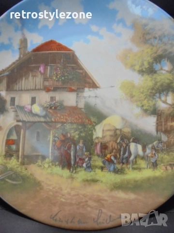 № 8547 Стара порцеланова чиния / декоративно пано – Feltmann Weiden (Германия)  , снимка 6 - Други ценни предмети - 54010054