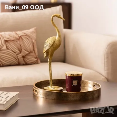 41см! Златиста статуетка "Чапла", снимка 4 - Статуетки - 48506128