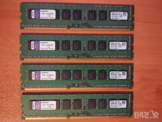 DDR3 32Gb ECC (4 x 8Gb) Kingston 1600MHz PC3-12800E, снимка 2 - RAM памет - 40486382