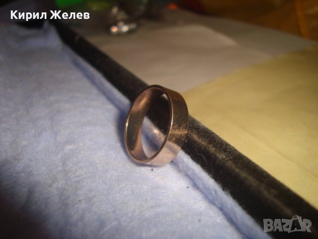 ПОЗЛАТЕНА СТИЛНА МЕДНА КЛАСИЧЕСКА ХАЛКА ПРЪСТЕН 27673, снимка 4 - Пръстени - 37463655