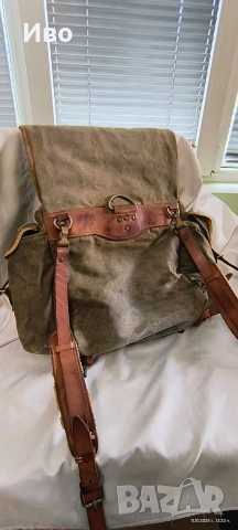 Българска брезентова военна раница, снимка 5 - Антикварни и старинни предмети - 53072387