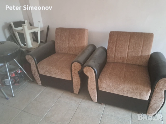 Подарявам Диван + фотьойли, снимка 2 - Дивани и мека мебел - 54039769