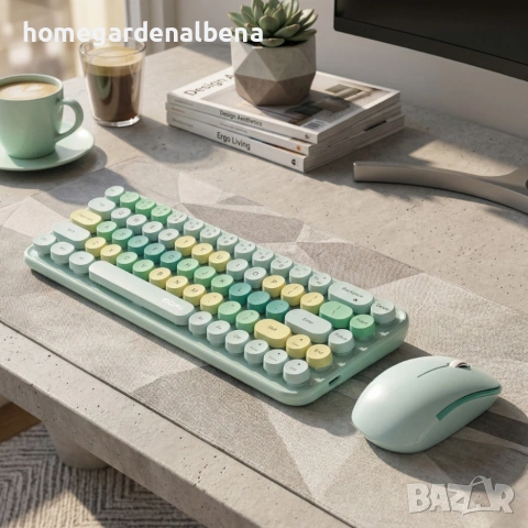 Комплект безжична клавиатура и мишка MOFII Bean, 2.4G - ергономичен дизайн и компактни размери