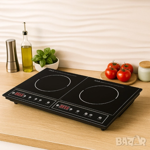 Двоен индукционен котлон Royalty Line RL-DIP4000.2 - 1400W+2000W, 80°C- 270°C, Кристална плоча, Тайм, снимка 8 - Друга електроника - 51853652