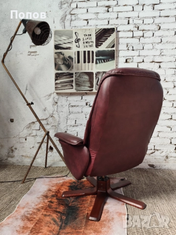 Hjort Knudsen кожен релакс стол, снимка 5 - Дивани и мека мебел - 51946613