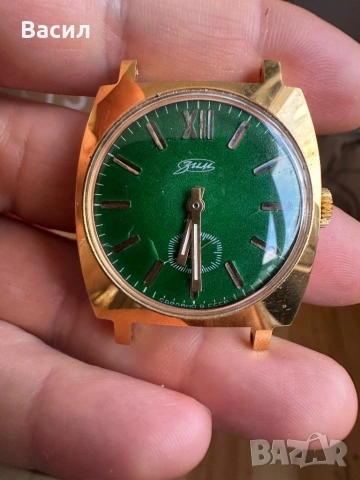 Руски часовник Зим, позлатен СССР , снимка 2 - Мъжки - 54257334