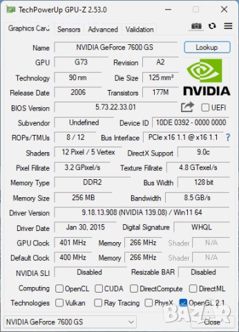 Видео карта NVidia GeForce Chaintech 7600 GS 256MB GDDR2 128bit PCI-E, снимка 9 - Видеокарти - 40689909