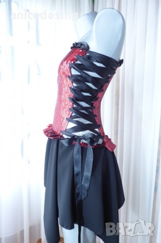 рокля за спортни танци комбинация между червено и черно, снимка 6 - Детски рокли и поли - 32895884