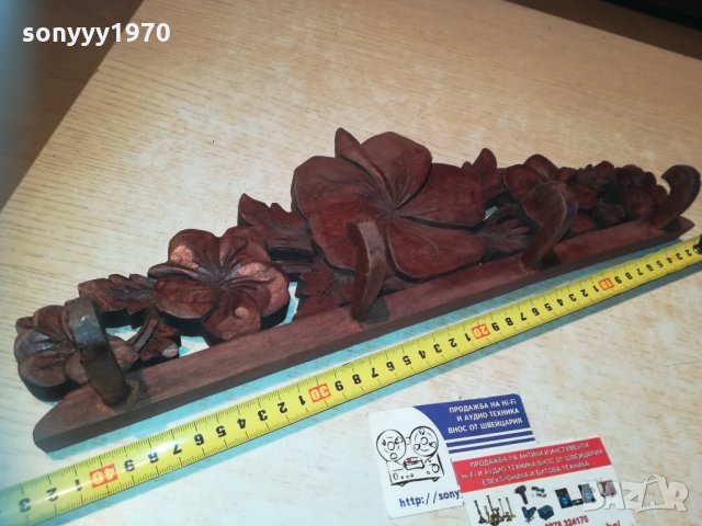 Закачалка стенна със цветя дърворезба 3012201954, снимка 6 - Колекции - 31262703
