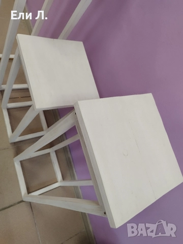 Дървени бели стойки 3 броя , снимка 2 - Други стоки за дома - 52929316