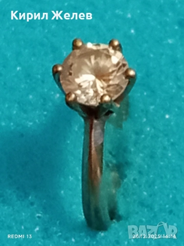 ИЗЯЩЕН Тип ГОДЕЖЕН СРЕБЪРЕН ПРЪСТЕН ЮВРЛИРНО ФАСЕТИРАН КРИСТАЛ SWAROVSKI 49737, снимка 3 - Пръстени - 52858299