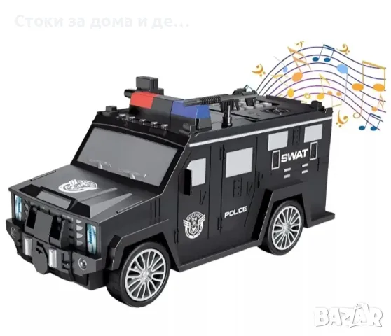✨Детска електронна касичка Полицейски джип 2в1 - черен / бял, снимка 1