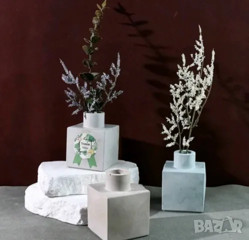 Молд ваза два вида - кръгла и квадратна, снимка 5 - Форми - 49317109