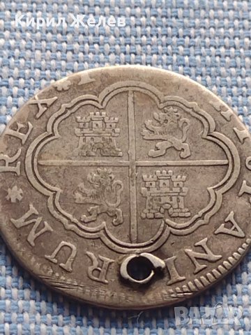 Сребърна монета 2 реала Филип пети Сеговия Испания 13780, снимка 12 - Нумизматика и бонистика - 42871784
