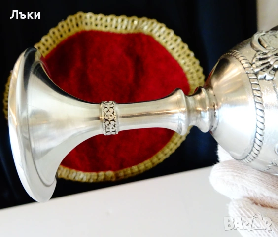 Уникален калаен бокал,влюбени,гондола,калаена сватба. , снимка 10 - Антикварни и старинни предмети - 53966129