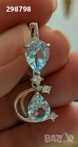 Сребърен комплект с Естествен Топаз, снимка 8 - Бижутерийни комплекти - 51945495