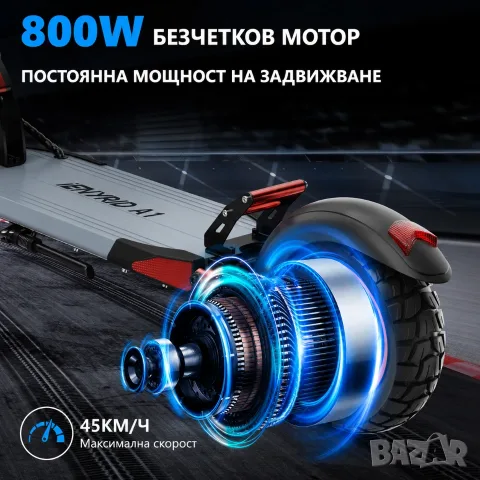 Електрическа тротинетка iENYRID A1 | 800W, 45 км/ч, 48V 12.5Ah, 10″ гуми, снимка 2 - Велосипеди - 55774152