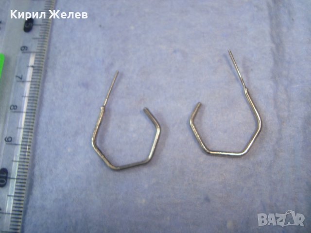 СТАРИ ВИНТИДЖ АРТ МОДЕЛ СРЕБЪРНИ ОБЕЦИ РЪЧНА ИЗРАБОТКА 27308, снимка 4 - Обеци - 36870505