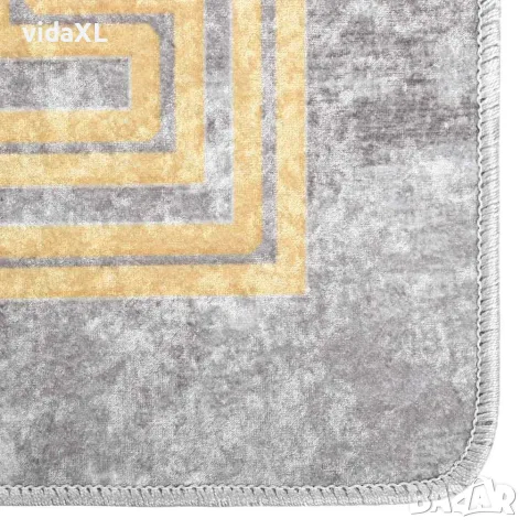 vidaXL Килим, миещ се, сив, 190x300 см, снимка 3 - Килими - 56147111