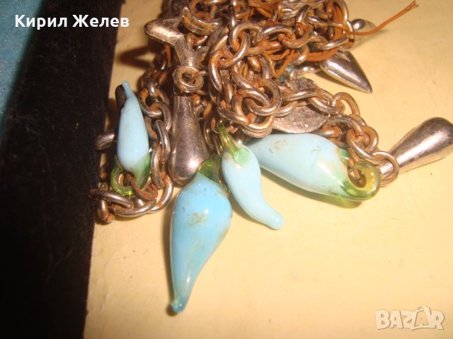 ВИНТИДЖ ОГЪРЛИЦА с АРТ ВИСУЛКИ от ЦВЕТЕН КРИСТАЛ СТЪКЛО МУРАНО 27021, снимка 5 - Колиета, медальони, синджири - 35119854