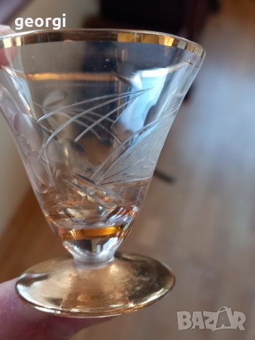 гравирани чаши за ракия със златен кант, снимка 3 - Чаши - 44348223