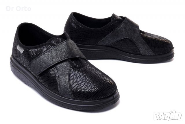 BEFADO DR ORTO Ортопедични дамски обувкиза широк крак, С лепка, Черни, снимка 2 - Дамски ежедневни обувки - 35614089