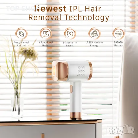 НОВ, ТЕСТВАН лазарен епилатор Aopvui с IPL, 3-в-1 устройство за трайна епилация, 999900+ импулса, снимка 3 - Епилатори - 50239965