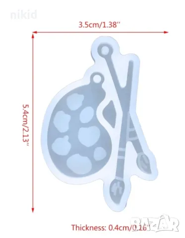 мини палитра с четки силиконов молд форма фондан училище смола бижу висулка обеци колие, снимка 3 - Форми - 47536076