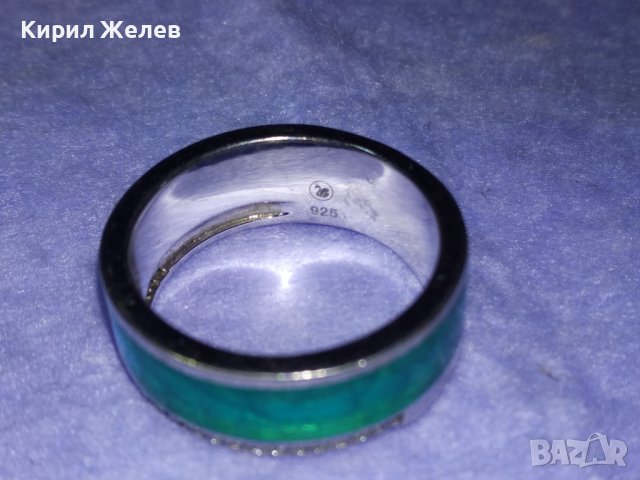 SWAROVSKI Елегантен МАРКОВ ЕМАЙЛИРАН СРЕБЪРЕН ПРЪСТЕН РОДИРАНО СРЕБРО 925 с КРИСТАЛИ СВАРОВСКИ 39898, снимка 16 - Пръстени - 42644189