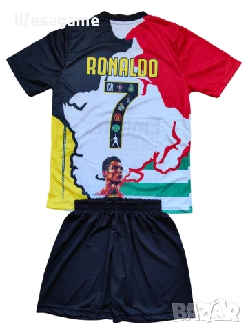 Детски футболен екип Роналдо лимитирана серия Ronaldo тениска и къси панталони CR7