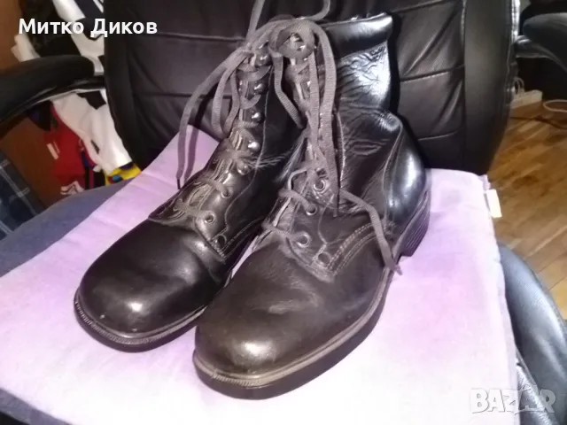 Кубинки офицерски шита подметка естеств. кожа черни от соца отлично състояние I качество размер №42 