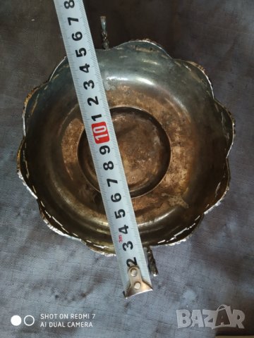 метална купа,фруктиера в стил арт деко, снимка 3 - Антикварни и старинни предмети - 33826518