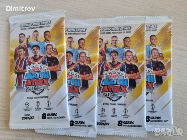 Topps Match Attax 26/27 - 4 пакета