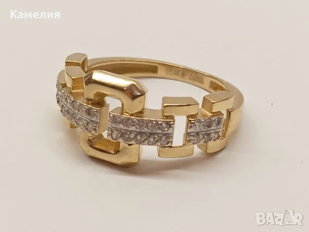Руско злато. Пръстен с брилианти , снимка 7 - Пръстени - 56268218
