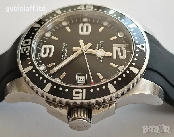 Ръчен часовник Longines HydroConquest Automatic L3.641.4 Черен циферблат 39 мм водолазен часовник, снимка 2 - Мъжки - 55746720