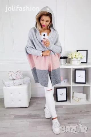 Плетени жилетки с качулка, снимка 5 - Жилетки - 29628584