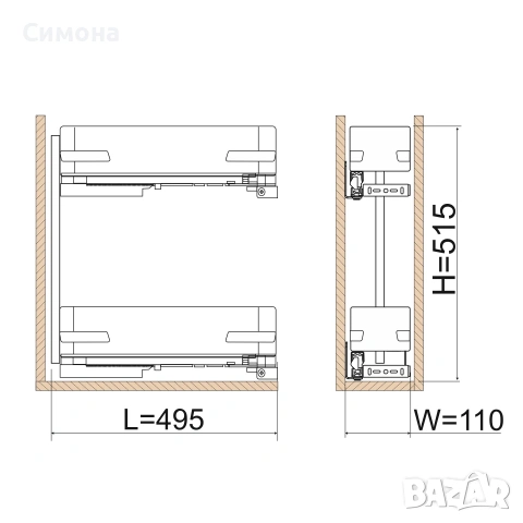 Кошница с плавно прибираме, снимка 3 - Други стоки за дома - 53218309