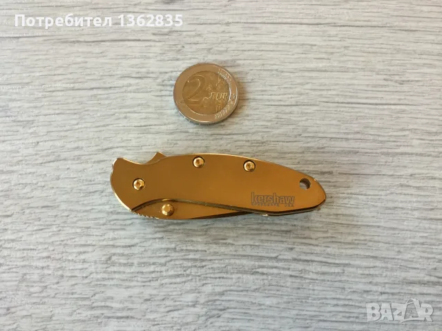 НОВ оригинален 24 K позлатен сгъваем нож KERSHAW 1600G Ken Onion Chive  от САЩ, снимка 6 - Ножове - 55941234