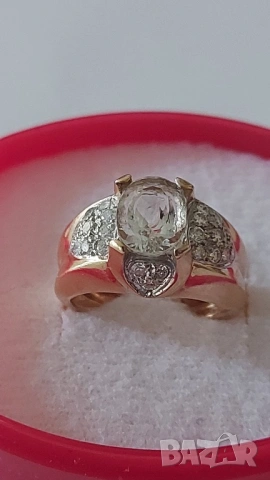 Златен пръстен с блилянти, снимка 2 - Пръстени - 53117800