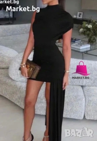Дамска стилна рокля в черно 