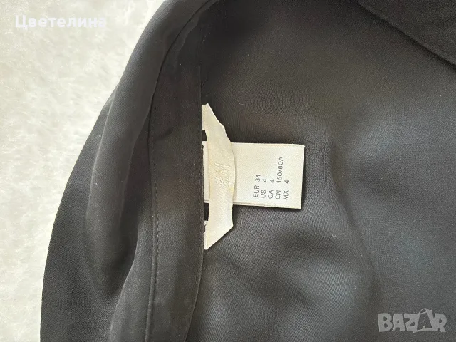 Черна риза H&M Размер 34, снимка 3 - Ризи - 56430178